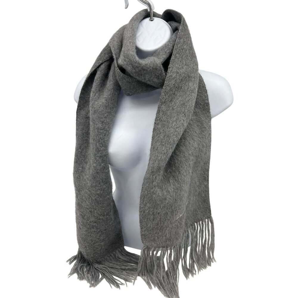 Alpaca Camargo Womens Scarf Classic Cozy Casual Fringe Hem Travel Stitched Logo